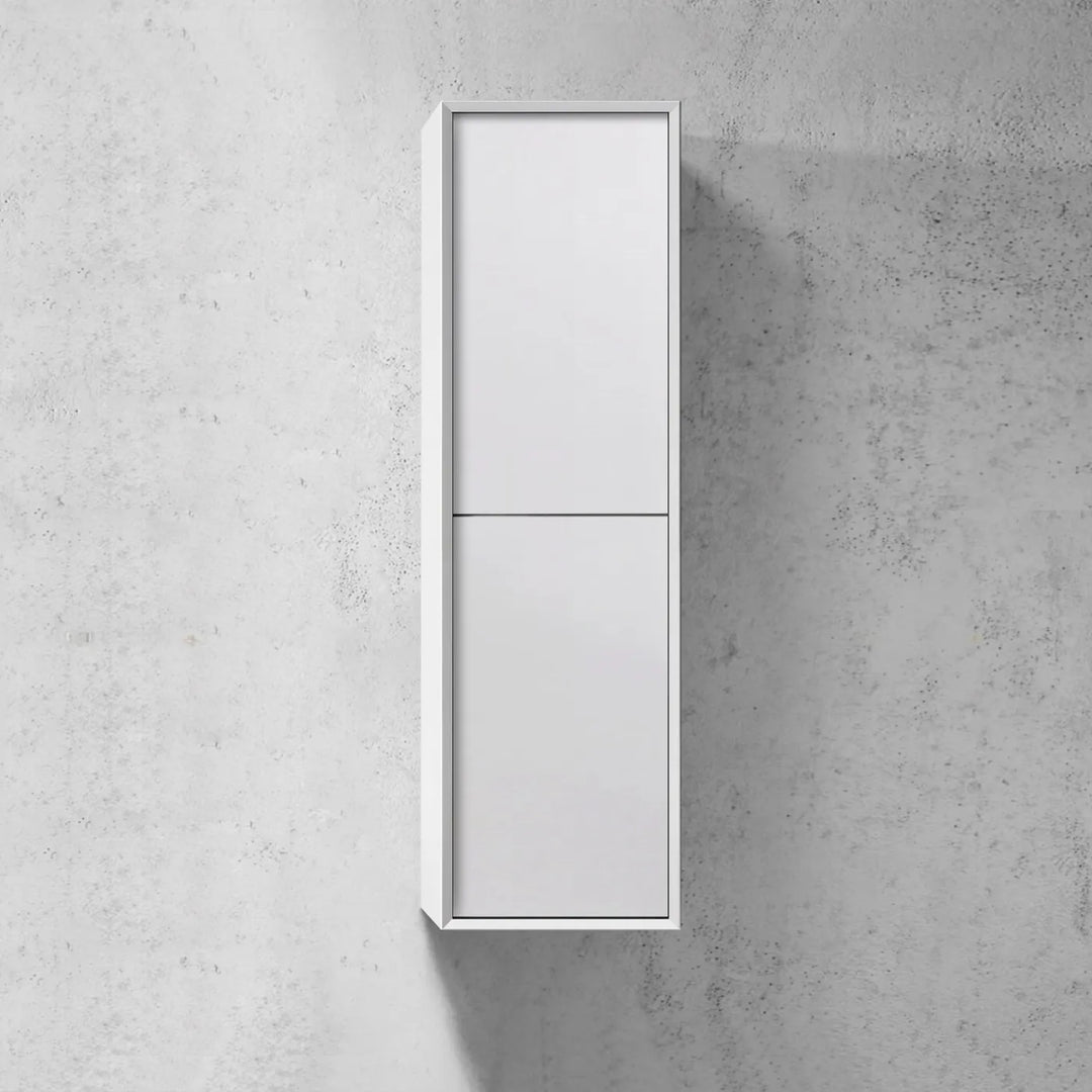 Noosa Tall Boy Matte White Wall Hung Cabinet 1200x350x300mm