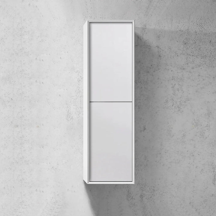 Noosa Tall Boy Matte White Wall Hung Cabinet 1200x350x300mm