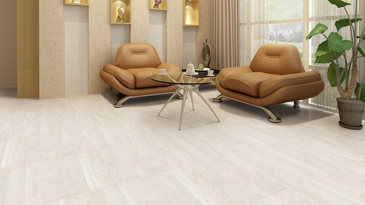 Normandy Classico Matt Smooth Grip 600x600mm Porcelain Tile | Elegant Travertine Look for Any Space