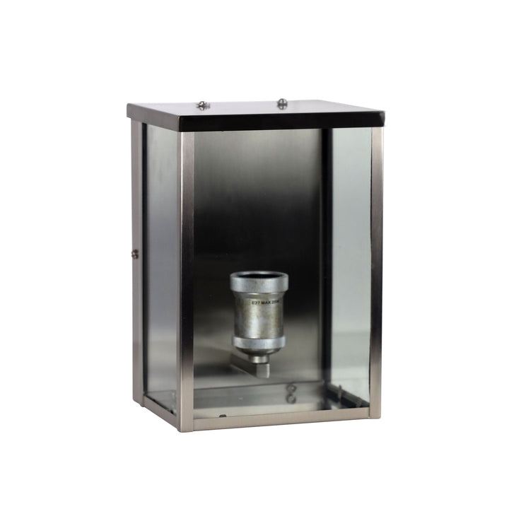 OAKLAND Brushed Chrome and Black Hamptons Style Outdoor Wall Sconce