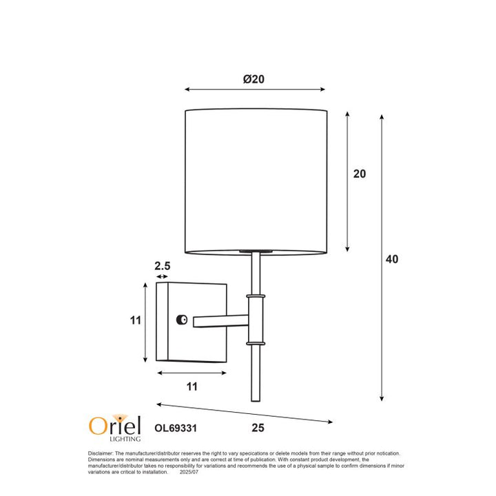 Bella Wall Light - Satin Brass
