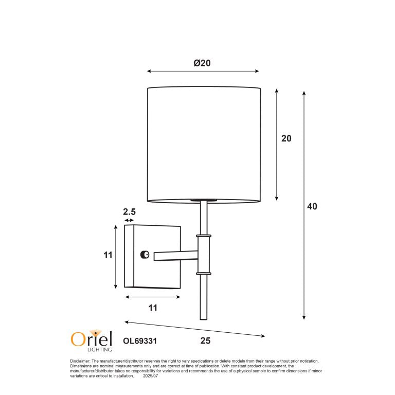 Bella Wall Light - Black