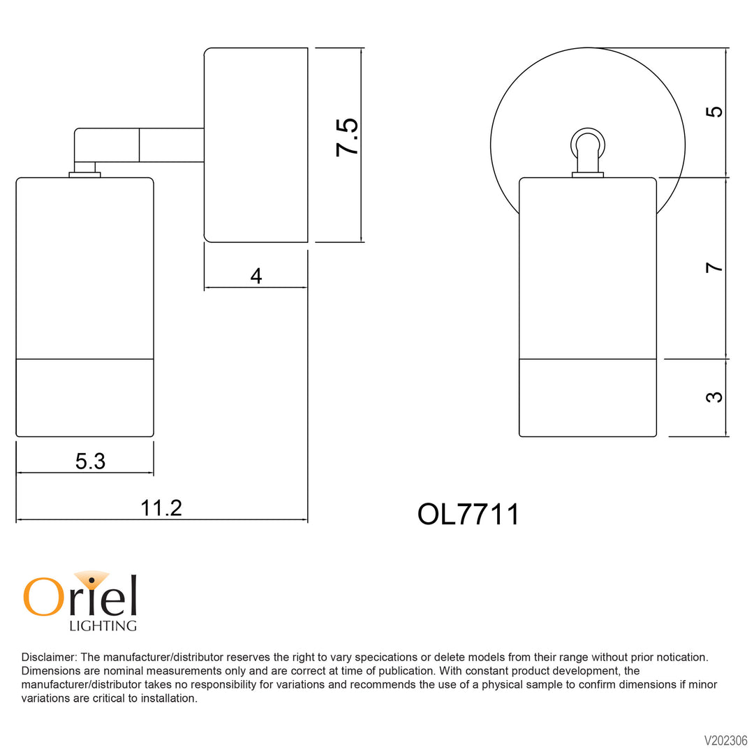 Comma Adjustable Brushed Chrome 240V Outdoor Spotlight