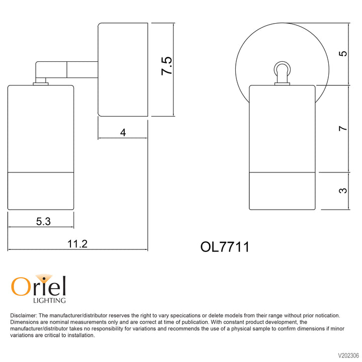 Comma Adjustable Brushed Chrome 240V Outdoor Spotlight