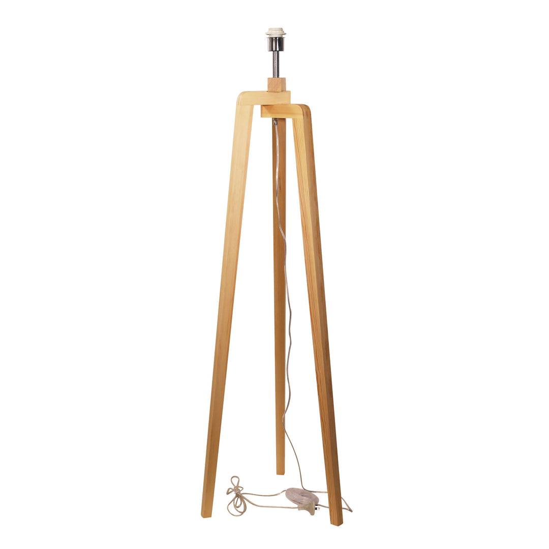 LUND FLOOR LAMP BASE ONLY Scandi Timber Tripod Lamp Base
