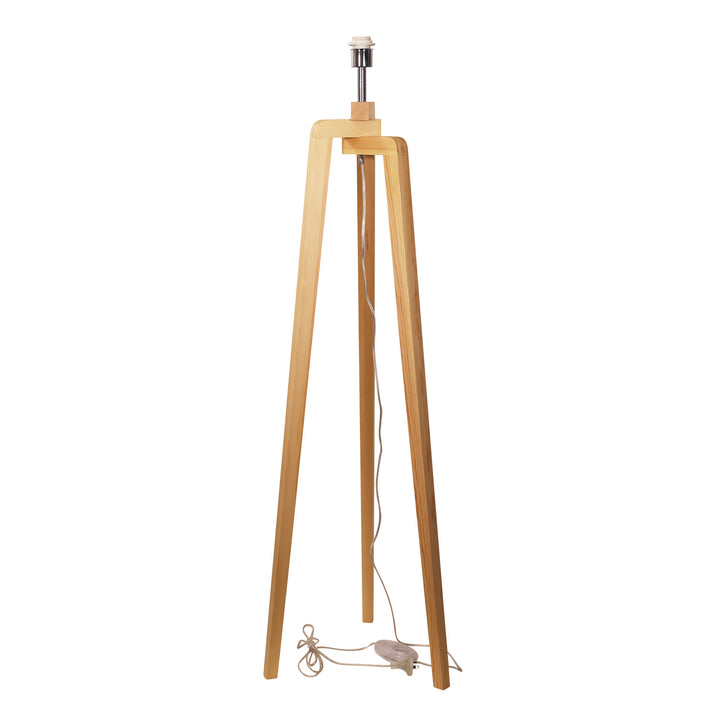 LUND FLOOR LAMP BASE ONLY Scandi Timber Tripod Lamp Base