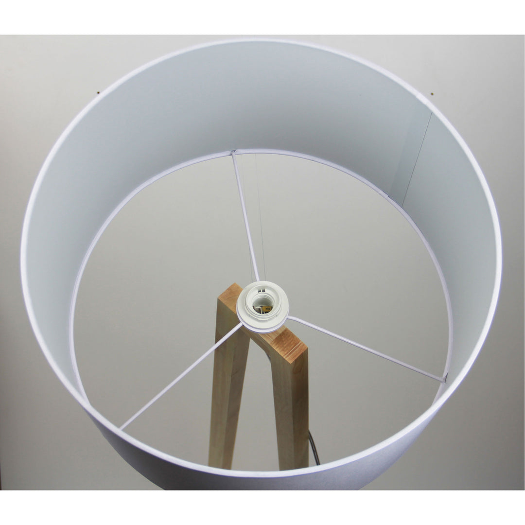 Edra Floor Lamp Timber W/ White Cotton Shade – premium home and bathroom accessory from Pilbara Bathroom Warehouse