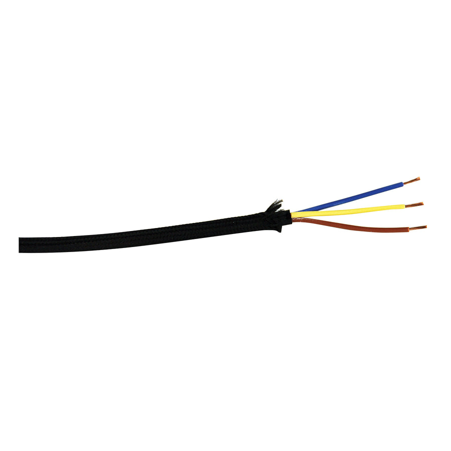 Cable Black Cloth Covered 3-Core Per Metre – premium home and bathroom accessory from Pilbara Bathroom Warehouse
