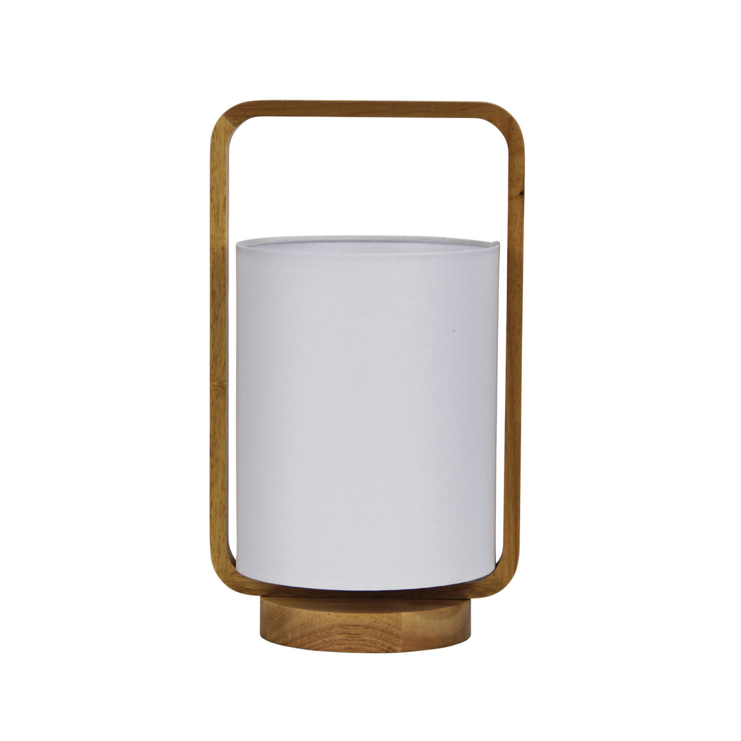 Lucia Natural Timber and Cotton Lamp