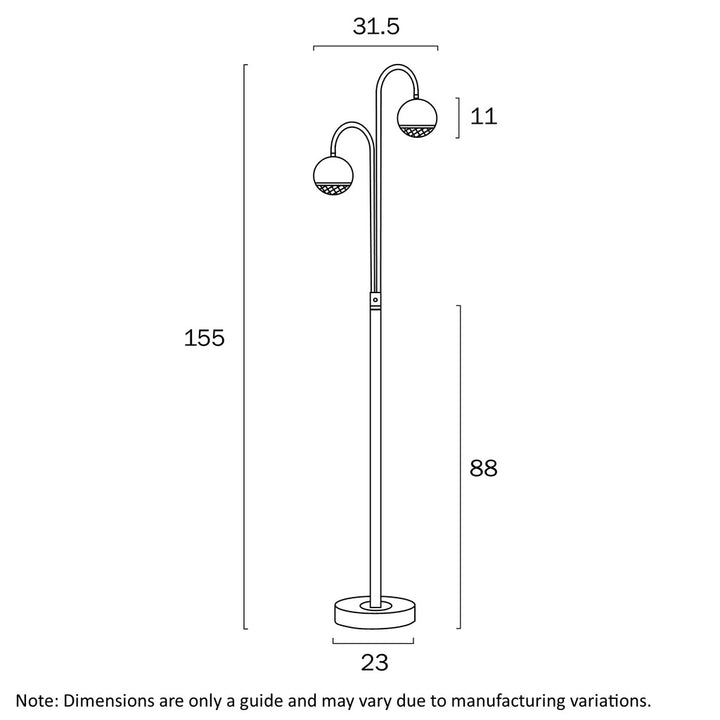 Oneta Floor Lamp 2Lt Black or White