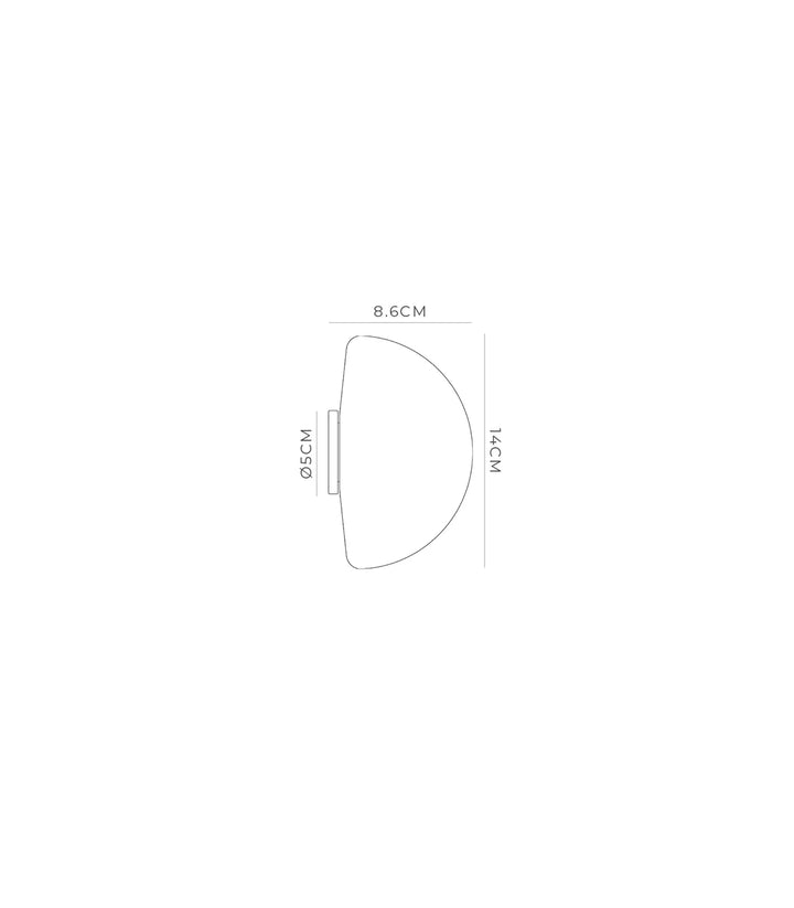 ORB Dome Mini Glass Shade – Acid Washed White, 140mm