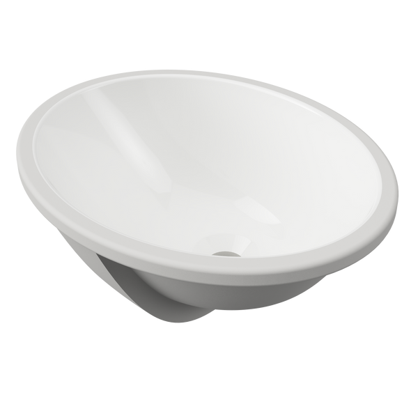 Oval Undermount Basin 420mm White Gloss