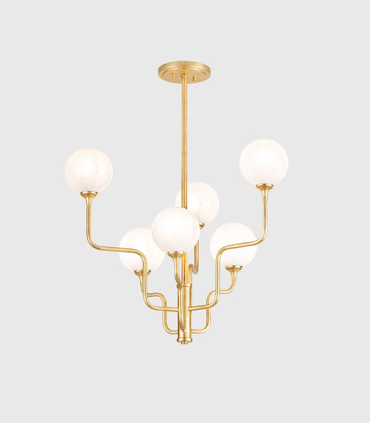 Onyx Lighting Collection – Elegant Opal Glass and Gold Leaf Fixtures