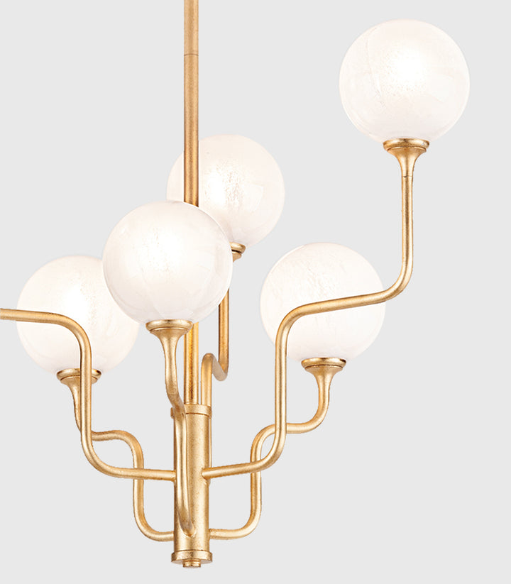 Onyx Lighting Collection – Elegant Opal Glass and Gold Leaf Fixtures