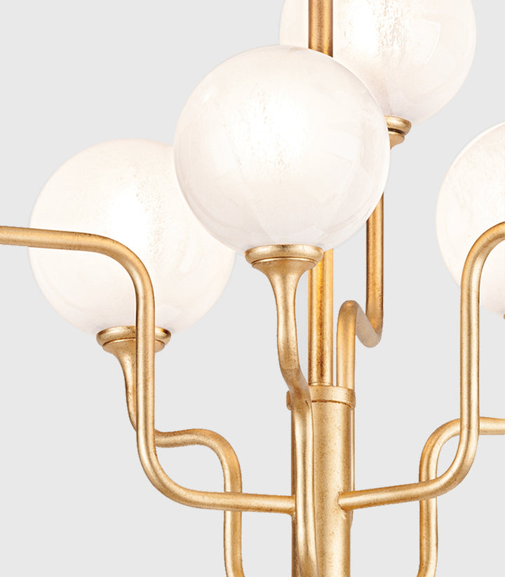 Onyx Lighting Collection – Elegant Opal Glass and Gold Leaf Fixtures