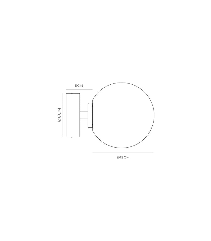 Orb Short Arm Wall Light Medium – Structure Only, Shade Sold Separately