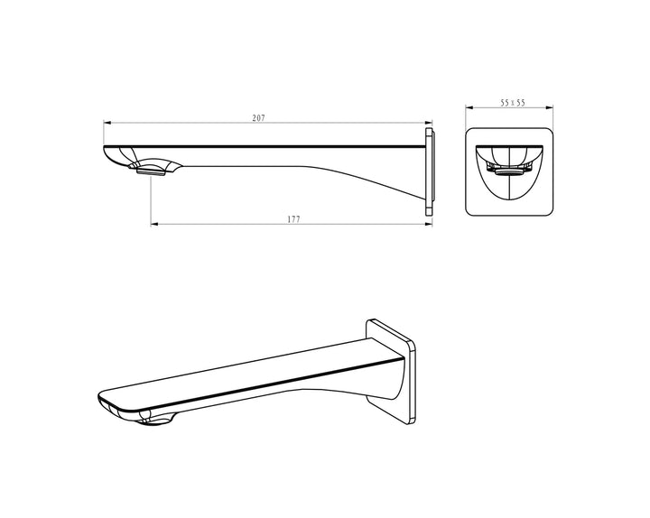 Oskar Brushed Gold Bath Spout | Luxury Bathroom Upgrade