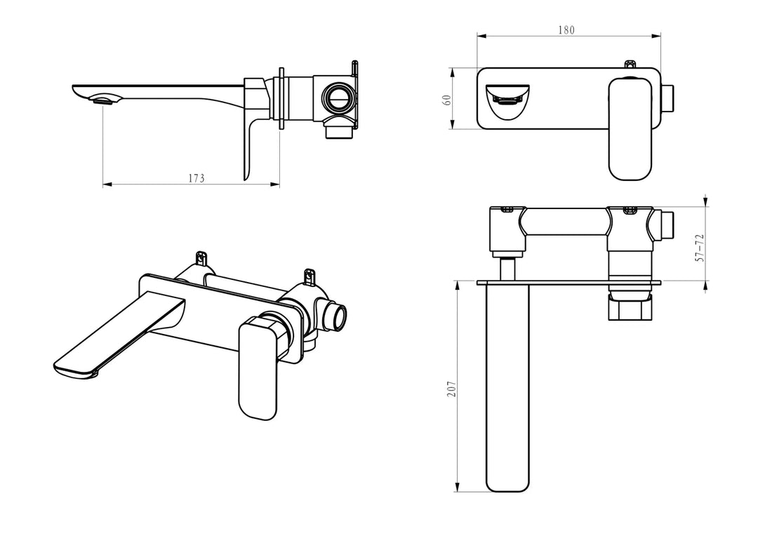 Oskar Wall Basin Mixer Brushed Gold | Elegant & Efficient