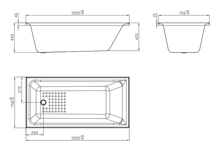 Pavillion 1525mm Bath