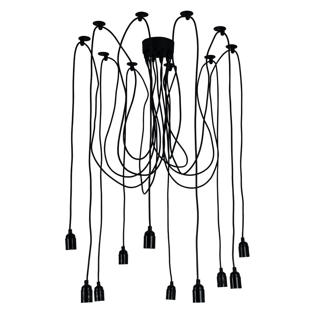 PHILLY 10 LIGHT Black Retro Industrial Multi Suspension
