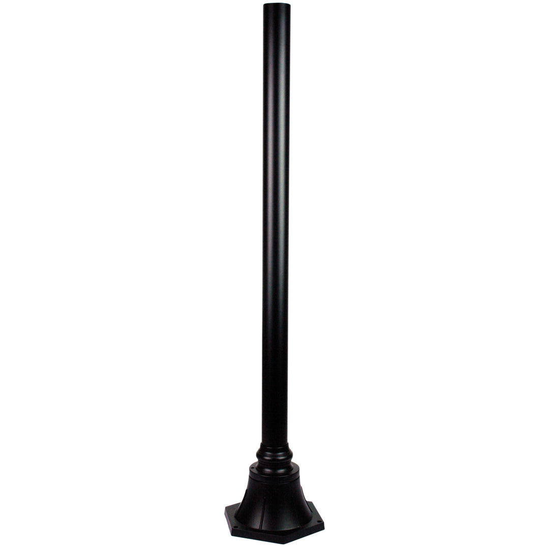 PLUMB POST 1.8M Black Aluminium Post with Flange