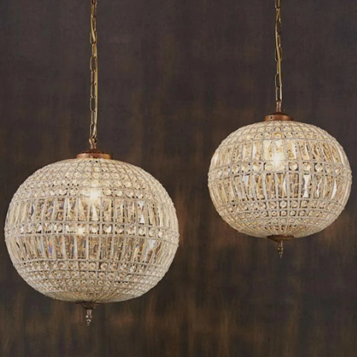 Palermo Chandelier Available in Different Sizes 1x40w E27 in Antique Brass