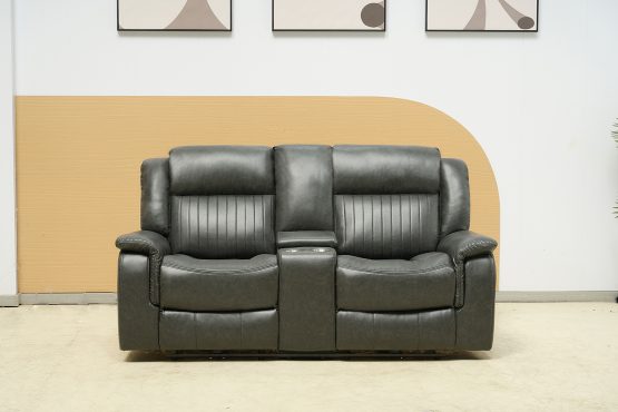 Paragon Power Motion 3 Seater Recliner Black Charcoal Faux Leather