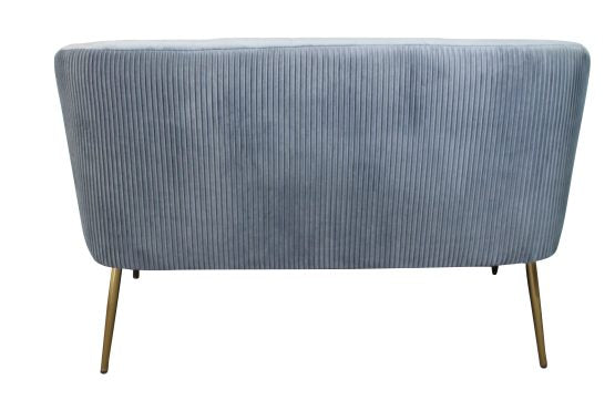 Perla 2 Seater Spruce velvet fluted back Gold legs