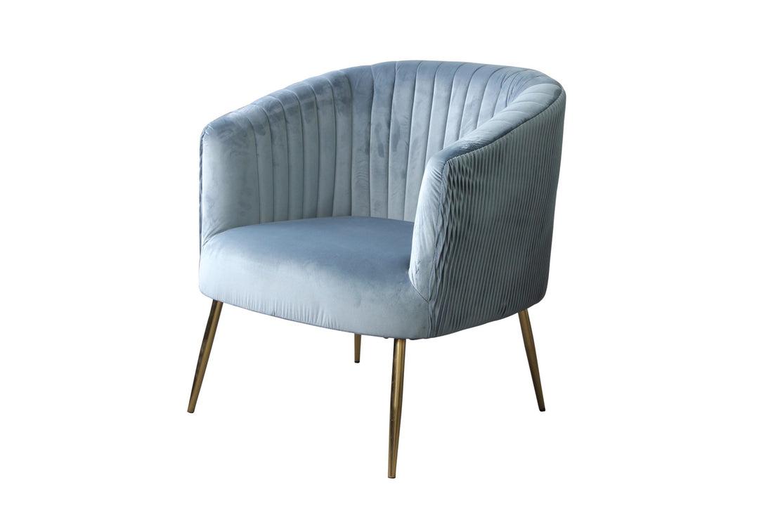 Perla Chair Spruce velvet fluted back Gold legs