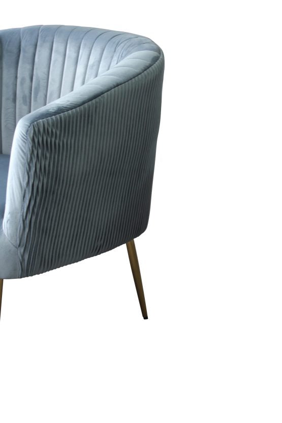 Perla Chair Spruce velvet fluted back Gold legs