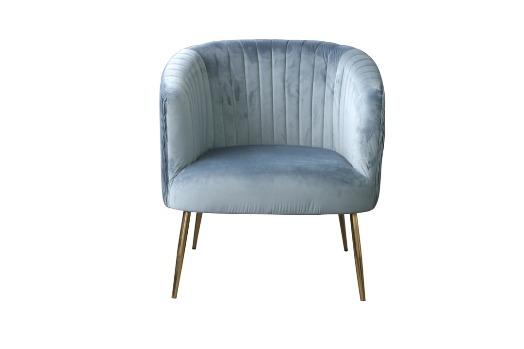 Perla Chair Spruce velvet fluted back Gold legs