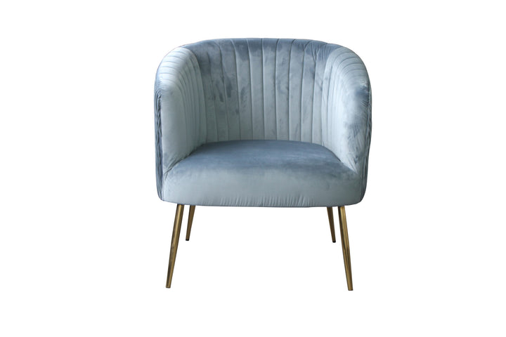 Perla Chair Spruce velvet fluted back Gold legs