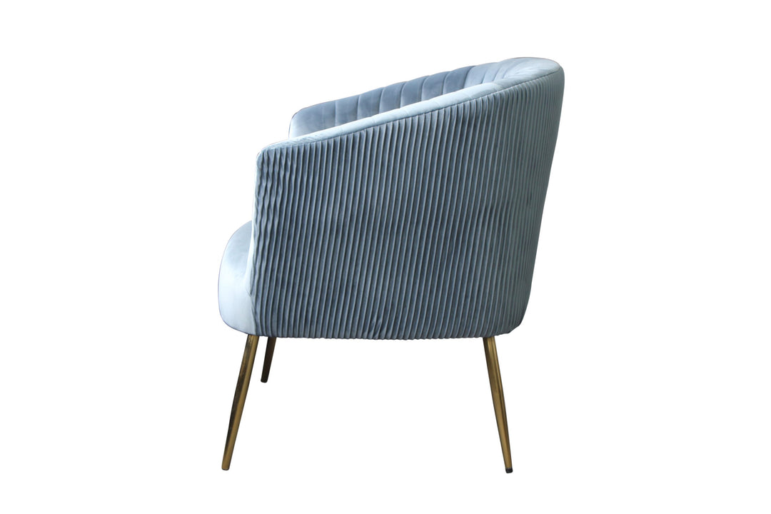 Perla Chair Spruce velvet fluted back Gold legs
