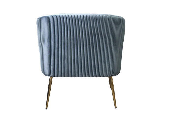 Perla Chair Spruce velvet fluted back Gold legs