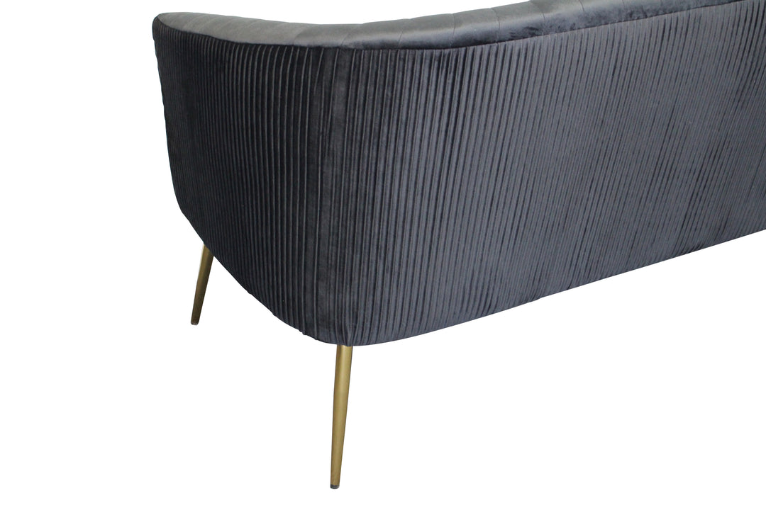 Perla 2 Seater Black Velvet