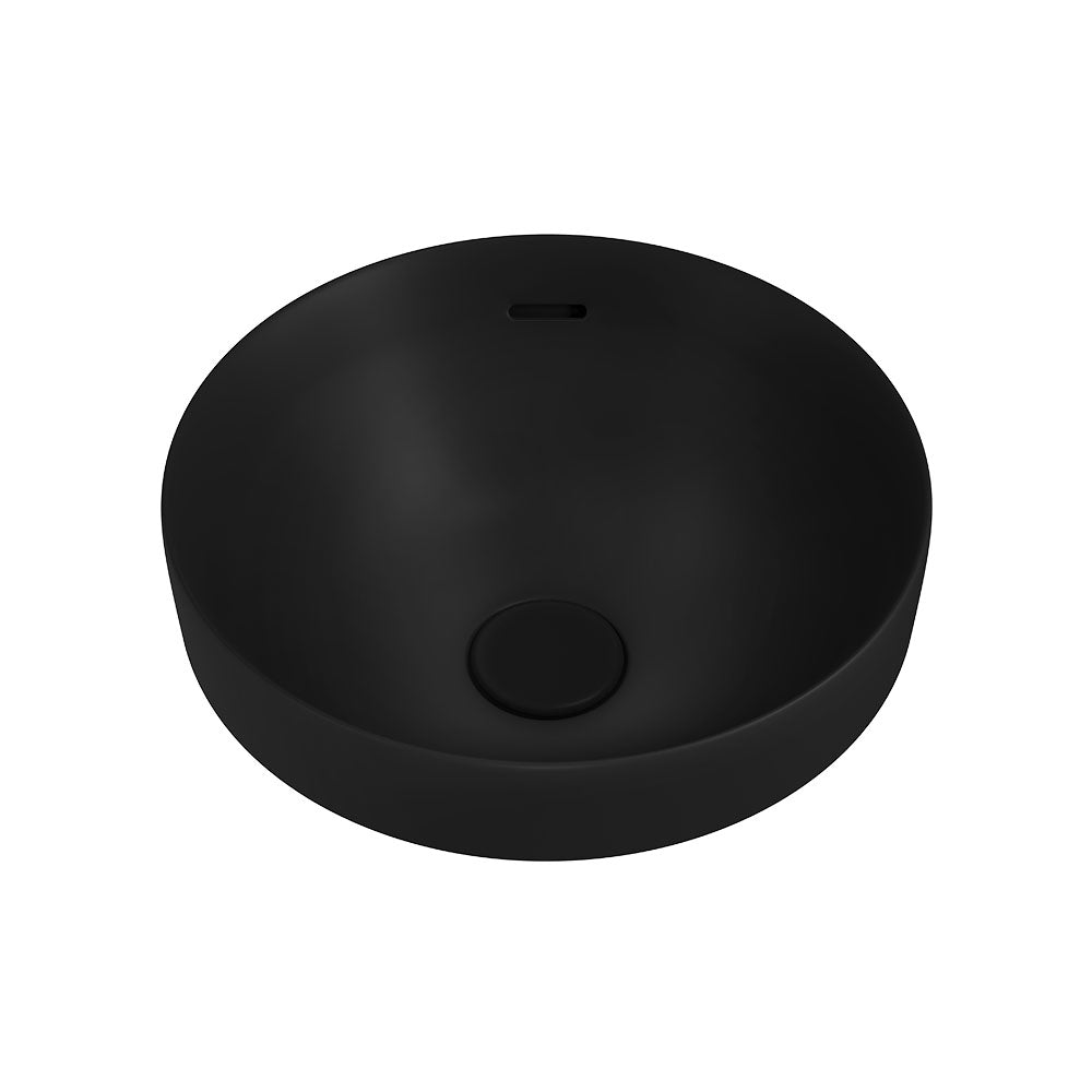 Aluca Round Semi-Inset Basin Matte Black – Bold Contemporary Basin – Pilbara Bathroom Warehouse Perth and regional Western Australia