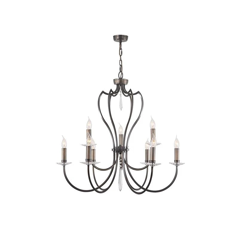 Pimlico Chandelier 3Lt/6Lt/9Lt E14 in Bronze/Nickel Elstead Lighting - ELS.PM3, ELS.PM6, ELS.PM9