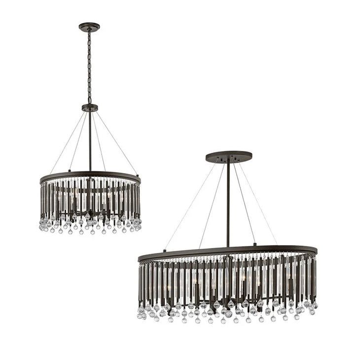 Piper Pendant Light 6Lt Round/Oval E14 in Espresso Elstead Lighting -ELS.KL-PIPER-6P, ELS.KL-PIPER-ISLE