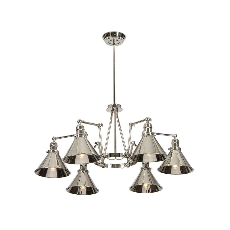 Provence Chandelier 6Lt E27 in Polished Nickel Elstead Lighting - ELS.PV6-PN