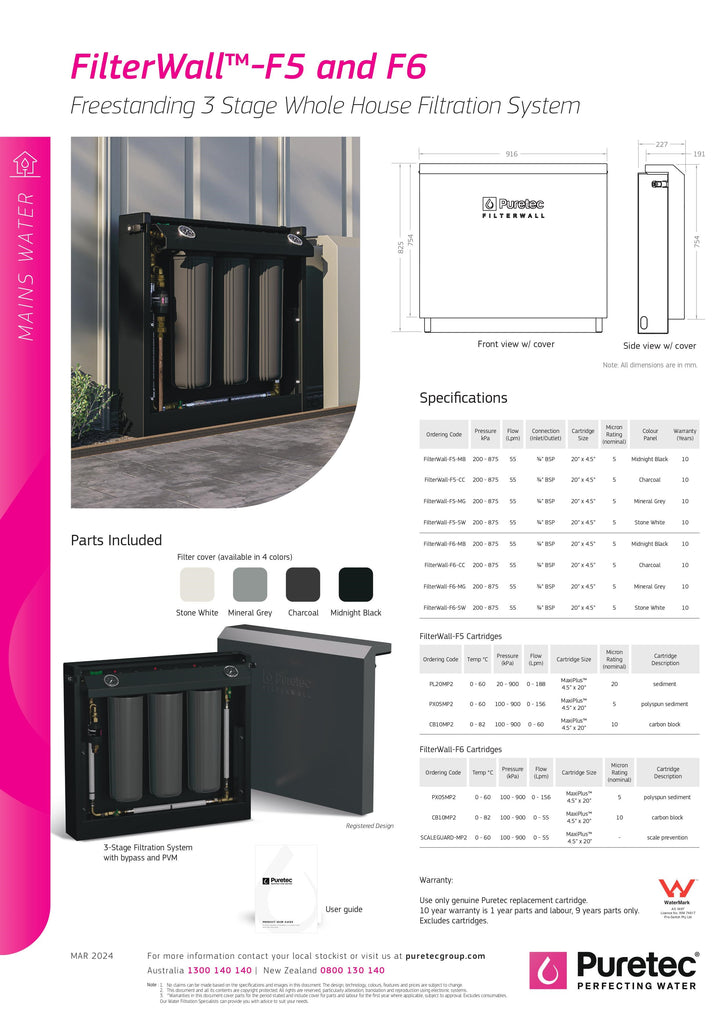Whole House Filtration FilterWall-F6-SW