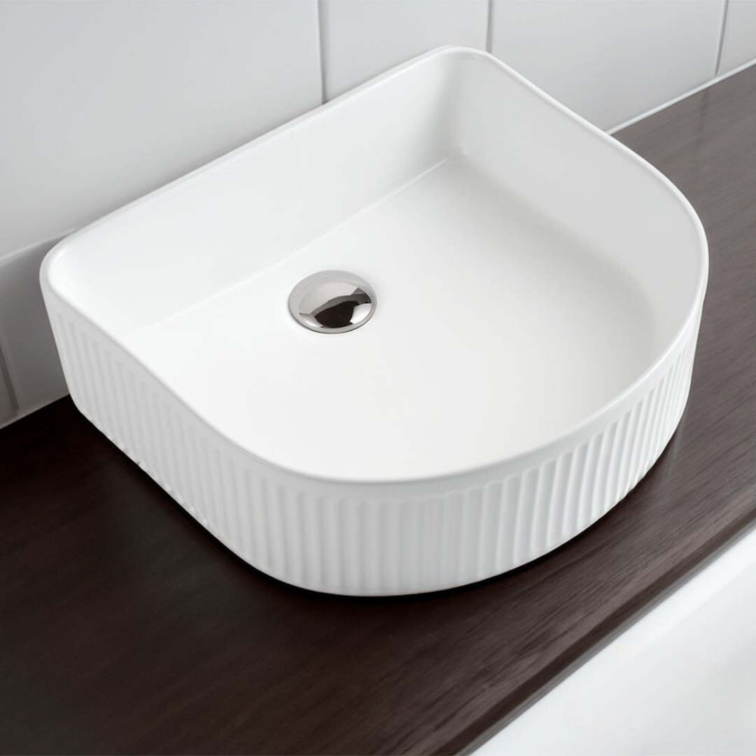 Quadrant Fluttted Vessel White