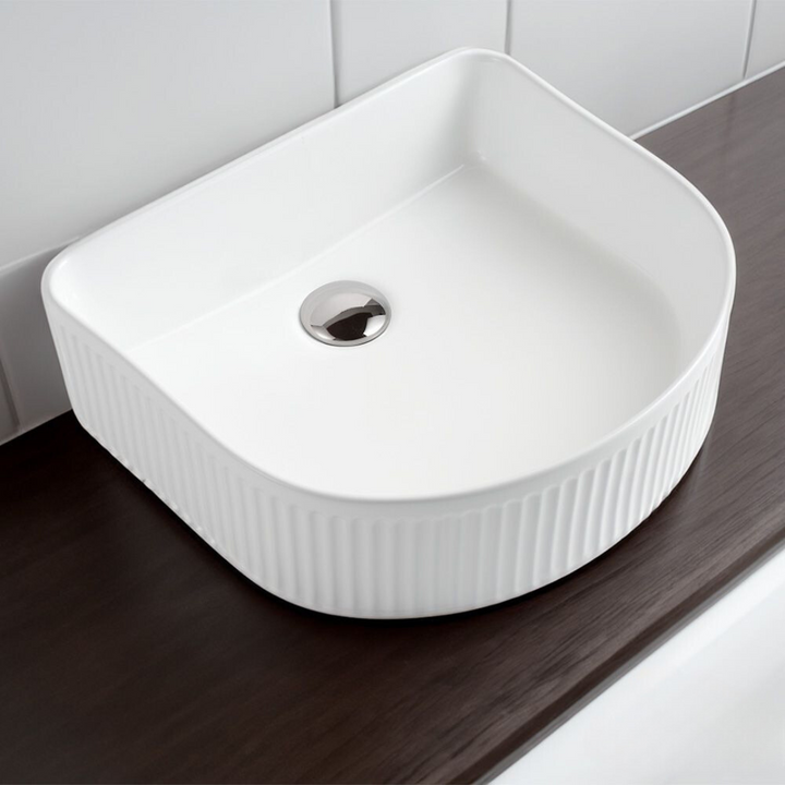 Quadrant Fluttted Vessel White