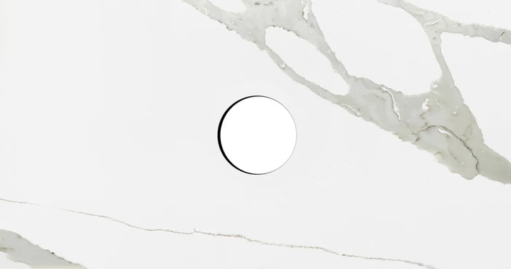 Quartz Stone 900x465x20 Statuario Top 220 Waste Hole
