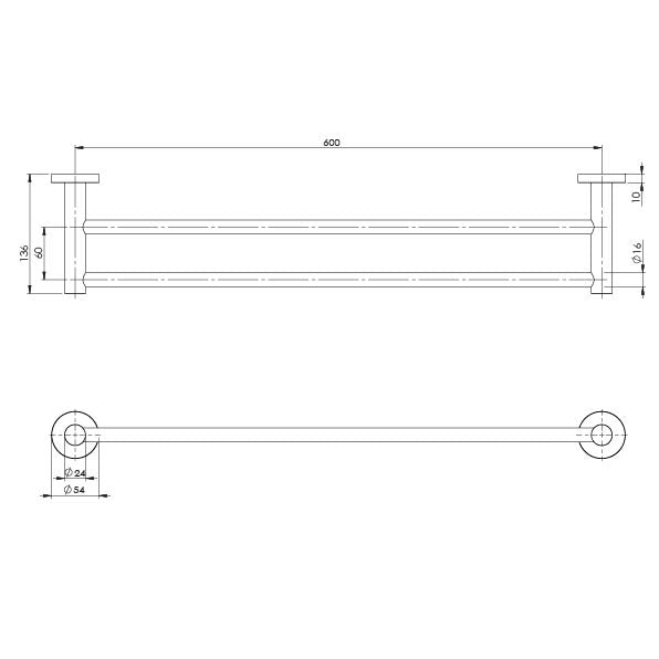 Radii Towel Ladder 550 x 740mm Square Plate
