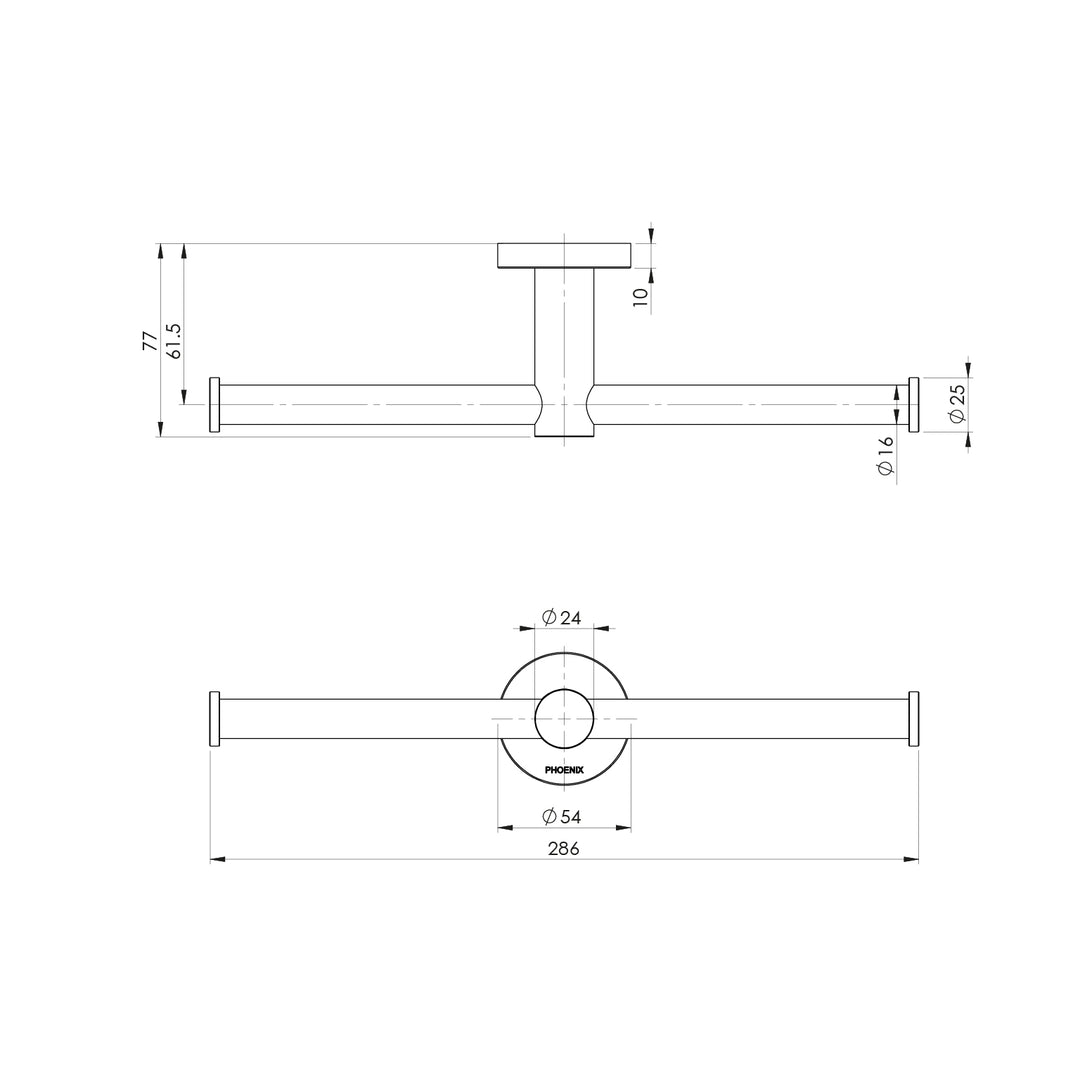 Radii Double Toilet Roll Holder Round Plate