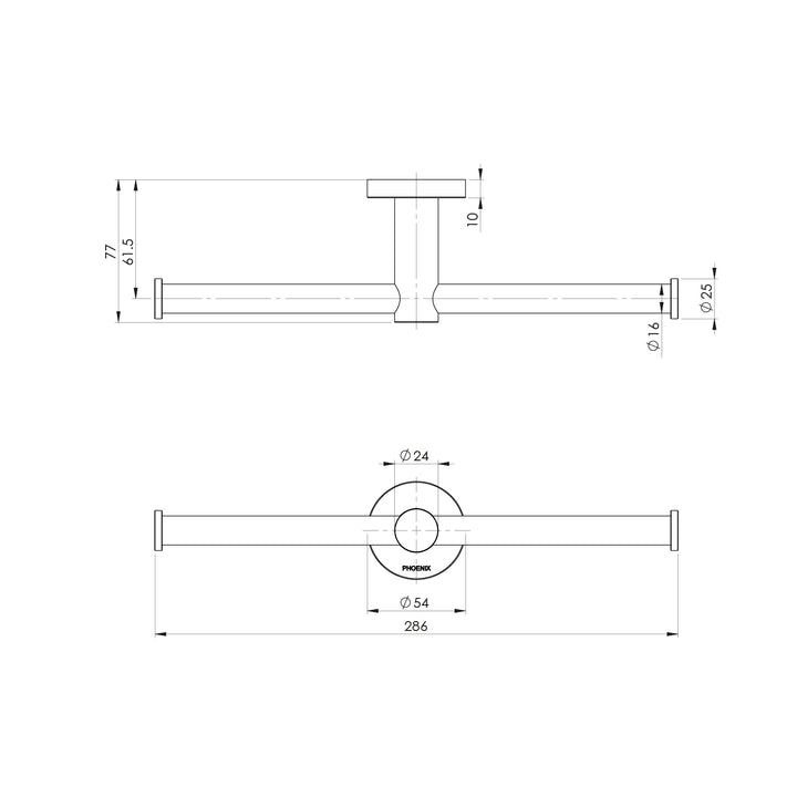 Radii Double Toilet Roll Holder Round Plate