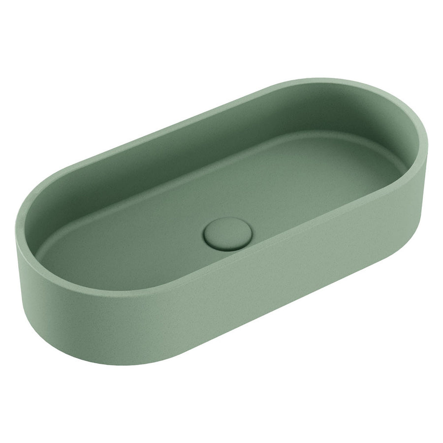 Jada Pill Concrete Above Counter Basin, Sage – Pilbara Bathroom Warehouse Perth and regional Western Australia