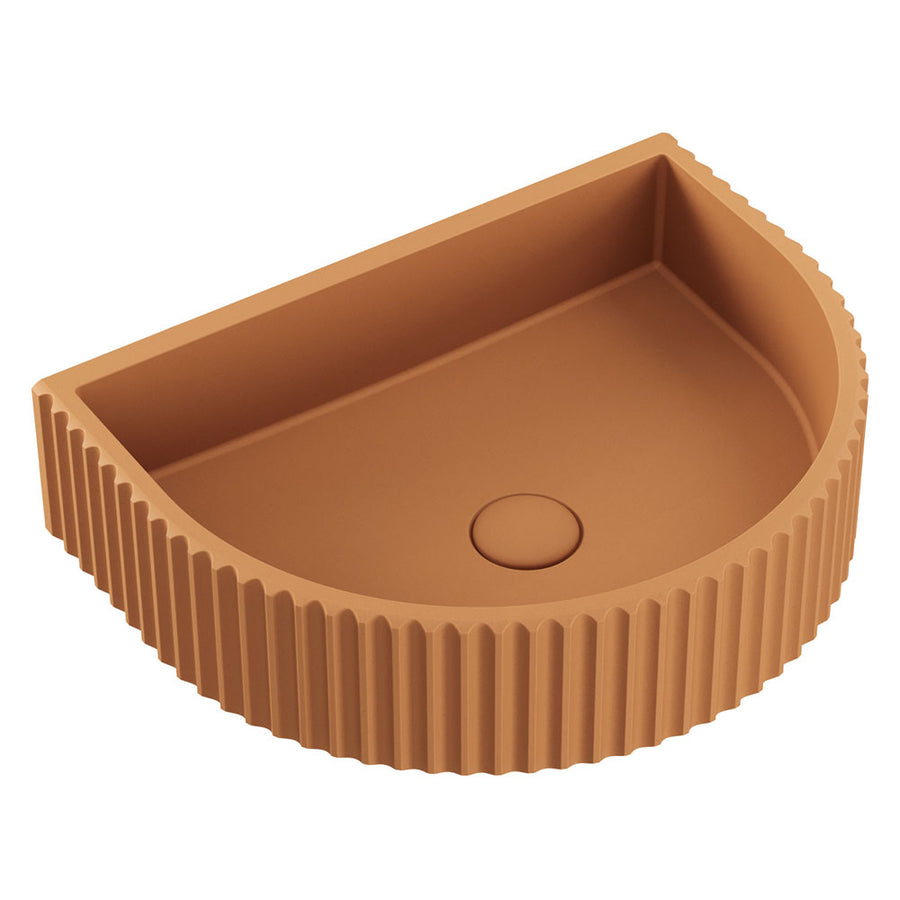 Valentina Fluted Arch Concrete Wall Basin, Tuscan – Pilbara Bathroom Warehouse Perth and regional Western Australia