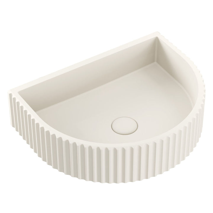 Valentina Fluted Arch Concrete Wall Basin, Warm White – Pilbara Bathroom Warehouse Perth and regional Western Australia