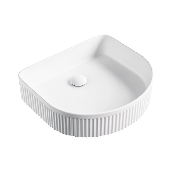 Eleanor Arch Above Counter Fluted Basin, Matte White – Pilbara Bathroom Warehouse Perth and regional Western Australia